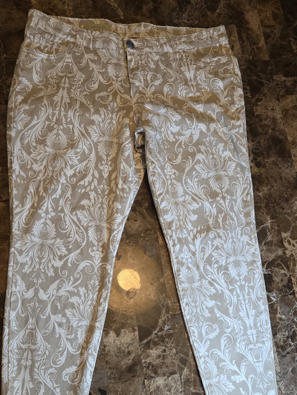 Kut from the Kloth Marilyn Ankle Skinny Pants Khaki/ White Women's Size 14W